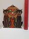 Rare Ancienne Carte D'halloween En Carton Découpée Beistle Chats Jol 1930-50s