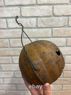 RARE Antique Vintage Halloween Parade Torch Lanterne en métal en tôle