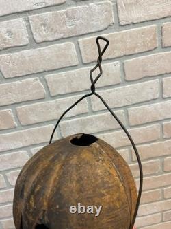 RARE Antique Vintage Halloween Parade Torch Lanterne en métal en tôle