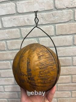 RARE Antique Vintage Halloween Parade Torch Lanterne en métal en tôle