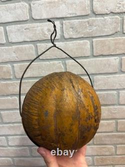 RARE Antique Vintage Halloween Parade Torch Lanterne en métal en tôle