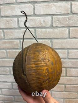 RARE Antique Vintage Halloween Parade Torch Lanterne en métal en tôle
