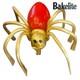 Rare Broche épinglette Araignée En Bakélite Rouge Et Laiton Des Années 1930 Halloween Goth Deco