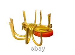 RARE Broche épinglette araignée en Bakélite rouge et laiton des années 1930 Halloween Goth Deco