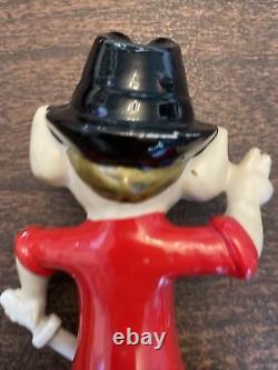 RARE Grande figurine de pirate en céramique vintage rouge pour Halloween/Noël Pixie ELF Japon