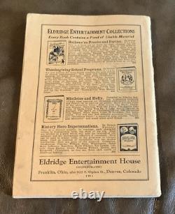 RARE Livre Halloween Frolics de 1927 par Gladys Lloyd Eldridge Entertainment(132ia)