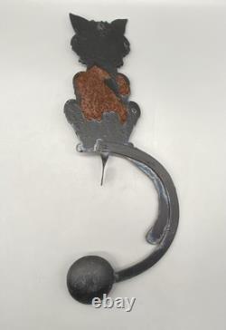 RARE Pendule Kinetique Vintage Équilibrant Chat Noir Métal Art Populaire Halloween