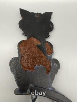 RARE Pendule Kinetique Vintage Équilibrant Chat Noir Métal Art Populaire Halloween