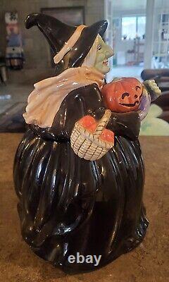 RARE ! Pot à biscuits Vintage Fitz & Floyd FF 1987 Vintage Black Witch Halloween 12
