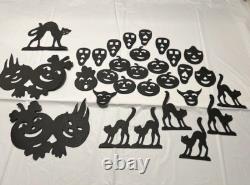 RARE Silhouettes d'Halloween Beistle de 1920 pour Décorations de Fête Boîte de 46 Silhouettes