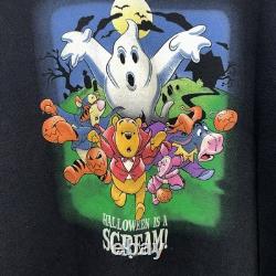 RARE Sweatshirt Vintage Disney Col Rond Winnie L'Ourson Eeyore Halloween Taille 3X