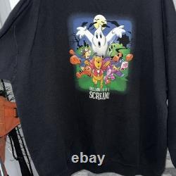 RARE Sweatshirt Vintage Disney Col Rond Winnie L'Ourson Eeyore Halloween Taille 3X