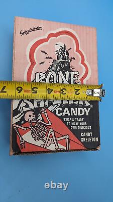 RARE VINTAGE BOÎTE D'AFFICHAGE DE BONBON SQUELETTE SWIZZELS BONE SHAKER DES ANNÉES 1980 HALLOWEEN