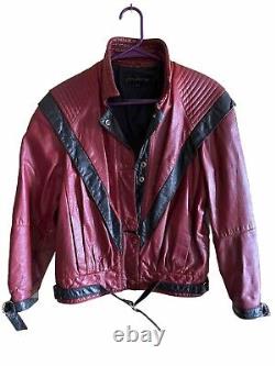 RARE ? Veste en cuir véritable Vintage Michael Jackson THRILLER Biker Taille 3/4