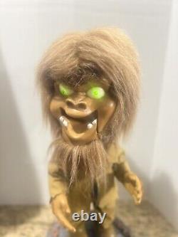 RARE Vintage GEMMY Halloween Animé Grand Tête Loup-Garou Dansant Avec Boîte LIRE