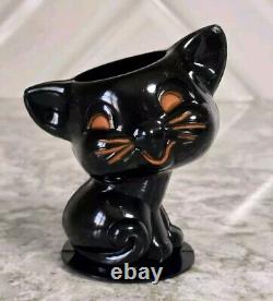 RARE Vintage Halloween Rosbro Kokomold Tico Chat Noir en Plastique Dur