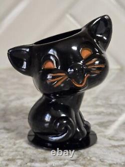 RARE Vintage Halloween Rosbro Kokomold Tico Chat Noir en Plastique Dur