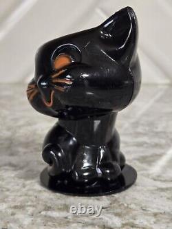 RARE Vintage Halloween Rosbro Kokomold Tico Chat Noir en Plastique Dur