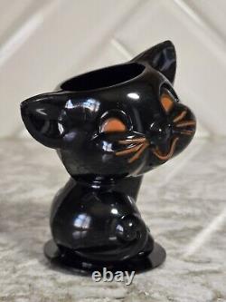 RARE Vintage Halloween Rosbro Kokomold Tico Chat Noir en Plastique Dur