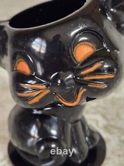 RARE Vintage Halloween Rosbro Kokomold Tico Chat Noir en Plastique Dur