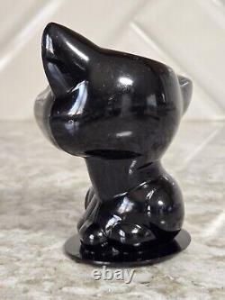 RARE Vintage Halloween Rosbro Kokomold Tico Chat Noir en Plastique Dur