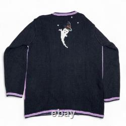 RARE Vintage Histoire Tricot Halloween Cardigan Sorcières, Fantômes, Citrouilles (M)
