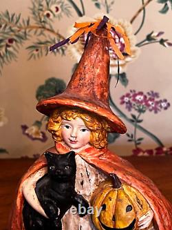 RARE Vintage Ragon House Bethany Lowe Halloween Witch With Black Cat	 <br/>  
<br/>Traduction en français : RARE Vintage Ragon House Bethany Lowe Sorcière d'Halloween avec Chat Noir