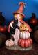 Rare Vintage Ragon House Bethany Lowe Sorcière D'halloween Avec Chat Noir
