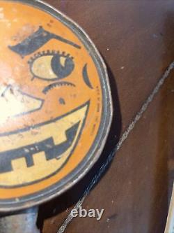 RARE vtg Halloween Cohn Tin Litho JOL pumpkin noisemaker rattle (HOME24)  <br/>  

RARE vtg Halloween Cohn Tin Litho JOL citrouille bruiteur (HOME24)