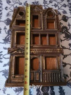 Rare Cadre Mural en Ombre de Maison Gothique Victorienne Vintage Syroco
