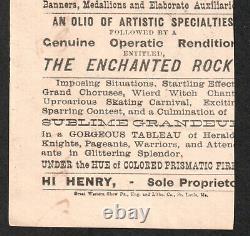 Rare Carte de Commerce Victorienne de Henry Show de la Sorcière d'Halloween des années 1800 Chant d'Opéra Incantation