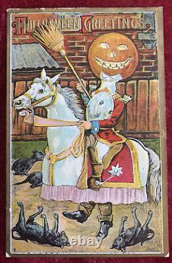 Rare Collection de 4 Cartes Postales d'Halloween Vintage des années 1910 de Florence Bamberger