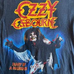 Rare De Vintage Des Années 80 Ozzy Osbourne Diary Of A Madman 1981 Tour Band T Strt Medium