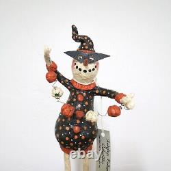 Rare Figurine de Décoration Halloween Folkart Andyfaye en Papier Mâché Vintage