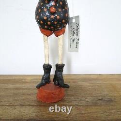 Rare Figurine de Décoration Halloween Folkart Andyfaye en Papier Mâché Vintage