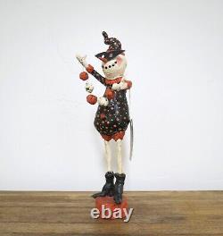 Rare Figurine de Décoration Halloween Folkart Andyfaye en Papier Mâché Vintage