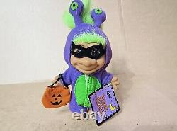 Rare Nouveau Vintage Russ Halloween Purple Alien Troll 5 Purple People Eater Avec Étiquettes