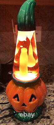 Rare Paire 2 Vintage Halloween Citrouille Lava Lamp New Box Inutilisé Complet