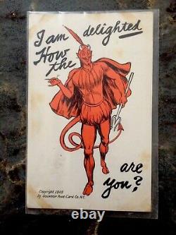 Rare Valentine / Halloween Vintage Devil Post Cards 1905-1912 Lot De 4