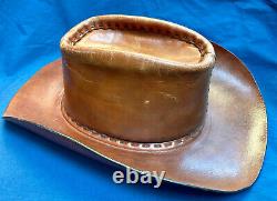 Rare Vintage 100% Cuir Cowboy Hat Possible Custom Hollywood Prop