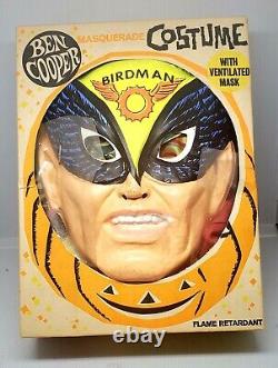 Rare Vintage 1965 Ben Cooper Birdman Mask Costume Box Halloween Hanna-Barbera  
<br/>	 <br/> 
Rare Vintage 1965 Ben Cooper Birdman Masque Costume Boîte Halloween Hanna-Barbera