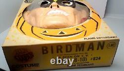 Rare Vintage 1965 Ben Cooper Birdman Mask Costume Box Halloween Hanna-Barbera  <br/> 
  <br/> 	Rare Vintage 1965 Ben Cooper Birdman Masque Costume Boîte Halloween Hanna-Barbera