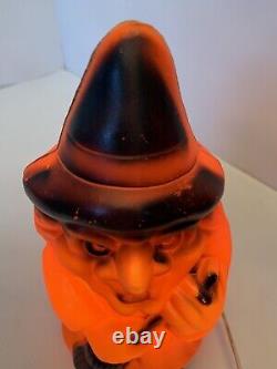 Rare Vintage 1981 Witch Holding Broom Halloween Lighted Blow Mold Works