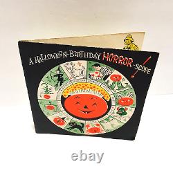 Rare Vintage 40's Norcross Halloween Carte De Voeux Anniversaire Horreur Scope Signes