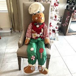 Rare Vintage 55 Tall Gingerbread Hommes Noël Décor Noël Affichage De Noël