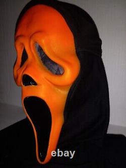 Rare Vintage 90s Gen 1 Fantastic Faces Fun World Scream Ghost Face Orange Masque