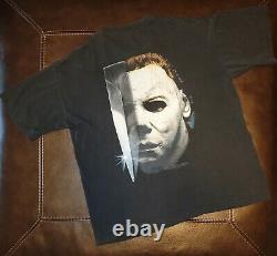 Rare Vintage 90s Halloween Michael Myers 2 Côtés Film Promo T-shirt
