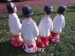 Rare Vintage Empire Blow Mold Singing Choir, Carolers Set Of 4