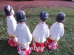 Rare Vintage Empire Blow Mold Singing Choir, Carolers Set Of 4