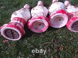 Rare Vintage Empire Blow Mold Singing Choir, Carolers Set Of 4